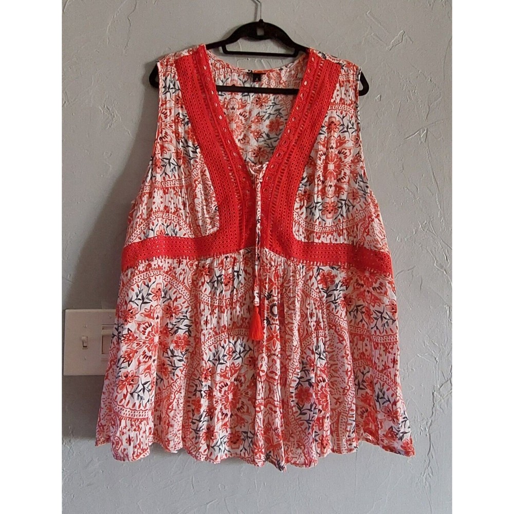 Torrid Tops Blouse Women Size 3,Boho,22.5 Inch Of Armp To Armp, Sleeveless,Rayón